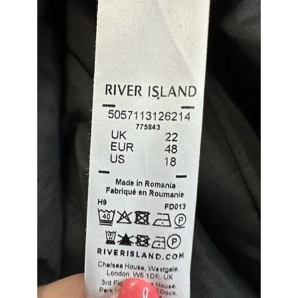 River Island houndstooth pattern Yellow Black sz 18 US Blazer - Picture 12 of 14